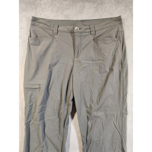 Eddie Bauer Travex Pants Women Size 14 Gray Nylon Stretch Hiking Outdoors Light - Picture 2 of 12